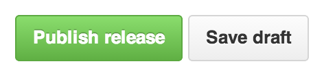Preview of the Publish release button in the GitHub releases page